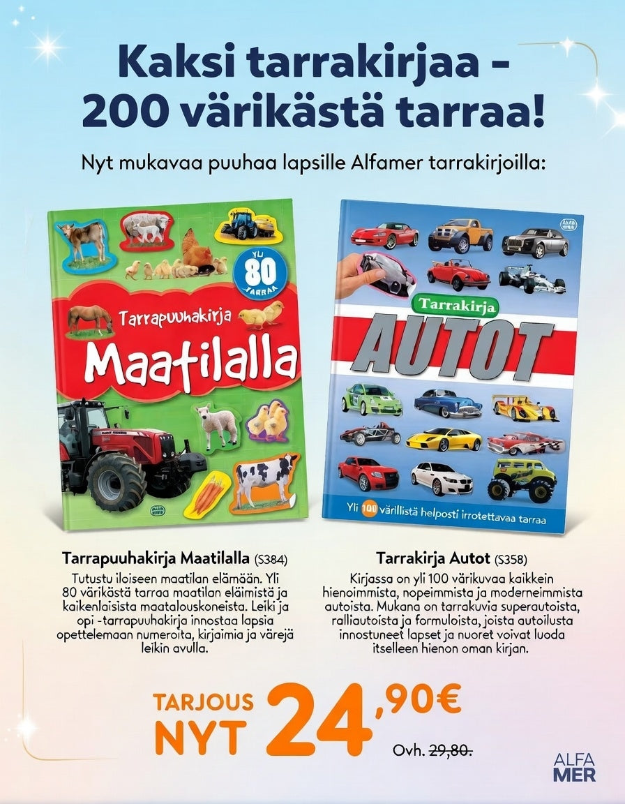 Tarrakirjat -sarja 2 tarrakirjaa