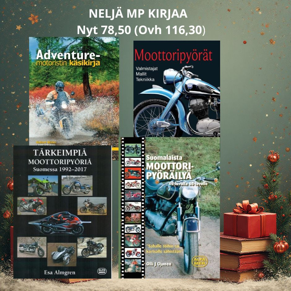 Moottoripyöräkirjapaketti, sis. 4 kirjaa
