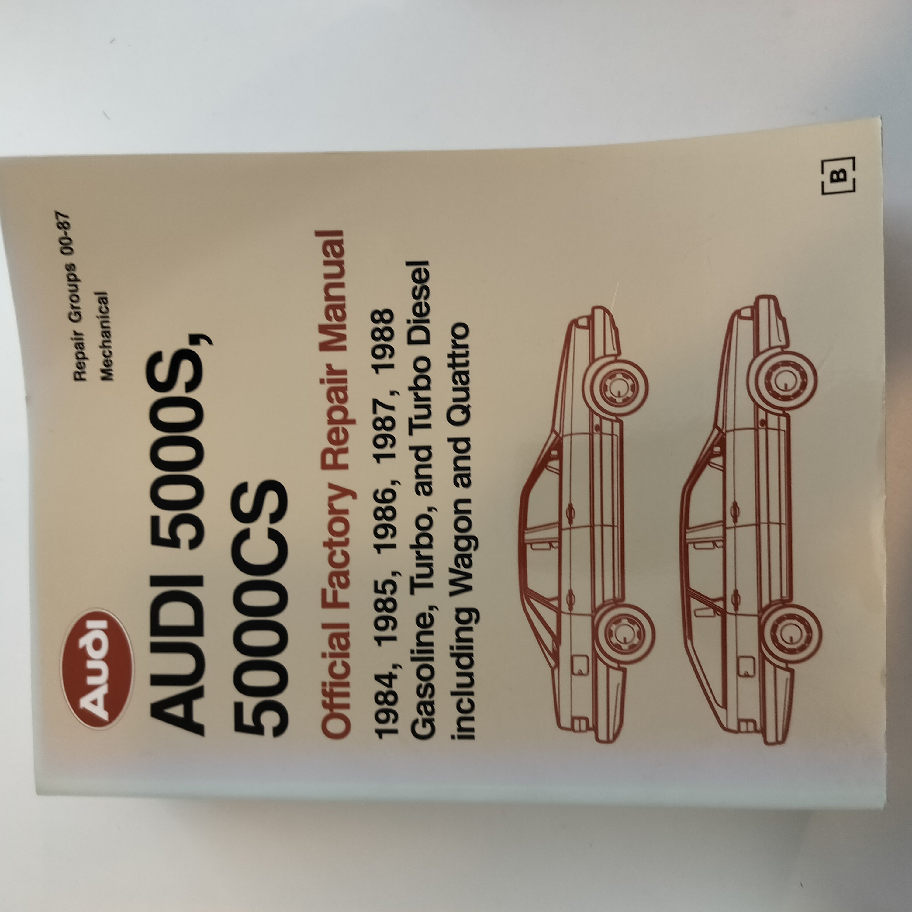 Audi 5000 1984-88 also turbo, turbodiesel and quattro WSM
