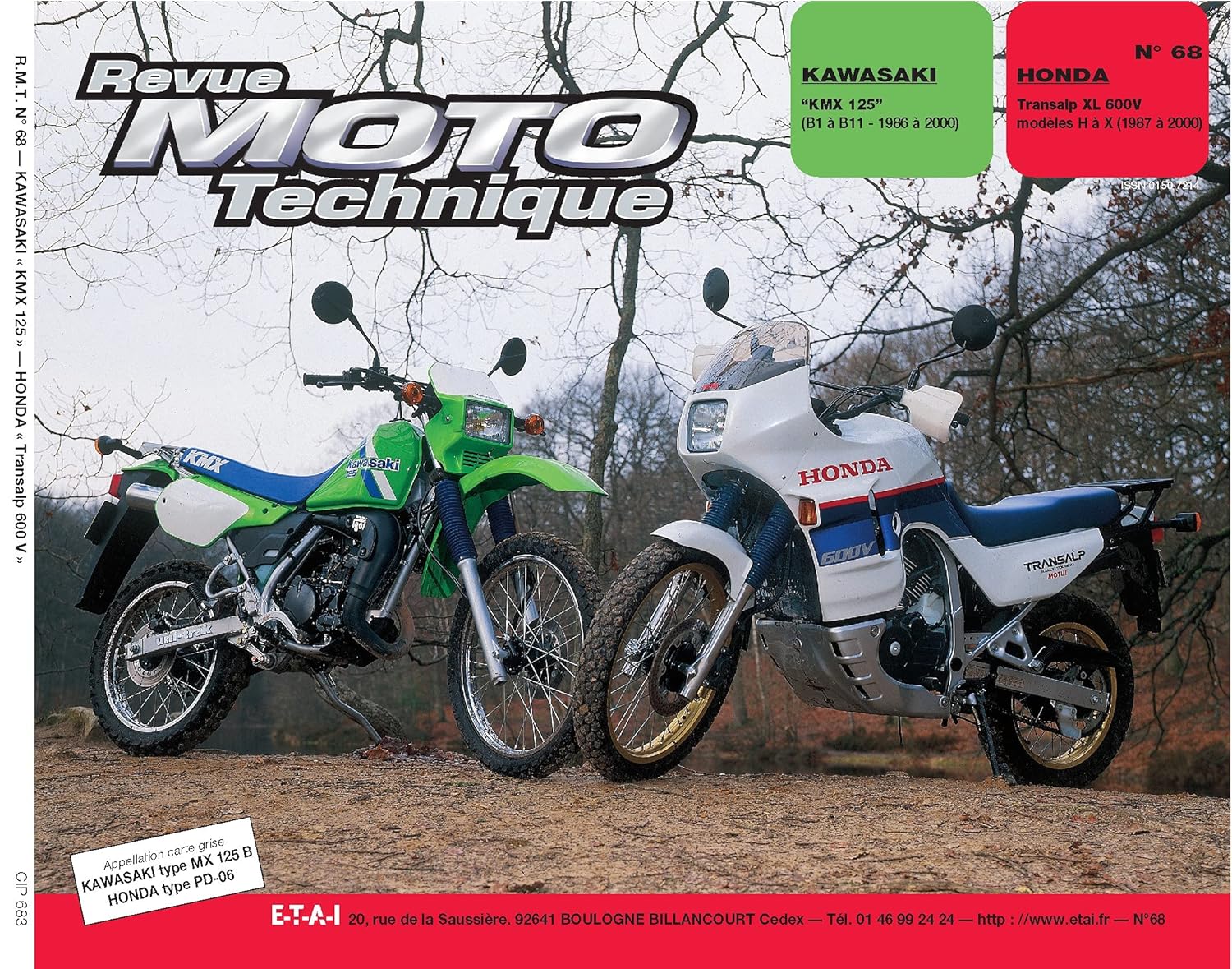 Kawasaki KMX125 86-00/Honda Transalp XL600V 87-00