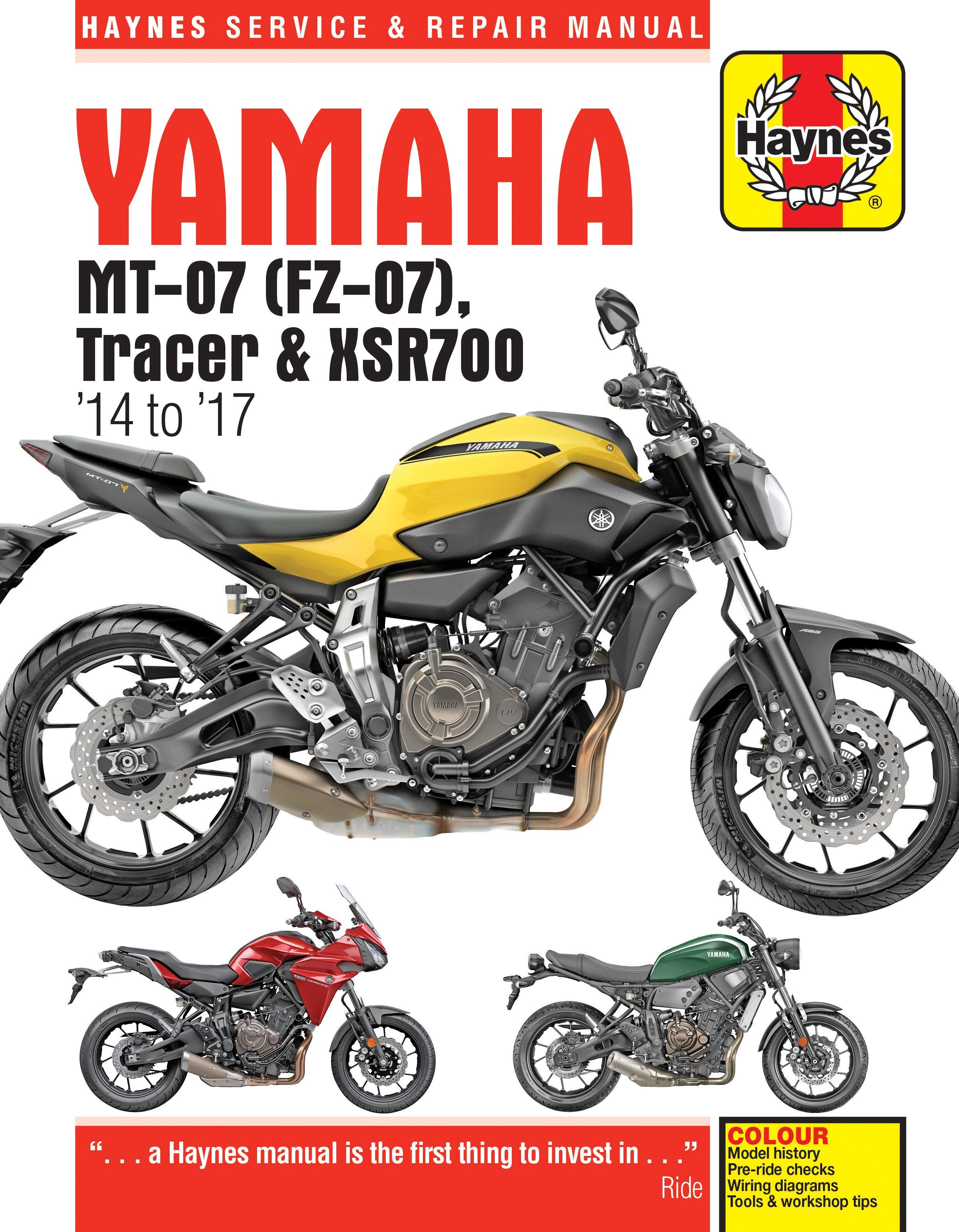 Yamaha Mt-07 (FZ-07) Tracer & XSR700 2014 to 2017